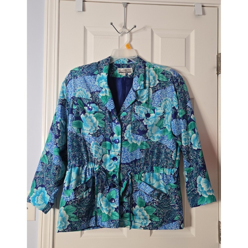 SK & Company Womans 100% Silk Blazer‎ Size M Petite